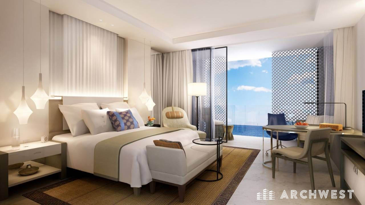 3. 3D Render of a Contemporary Bedroom, New York, USA